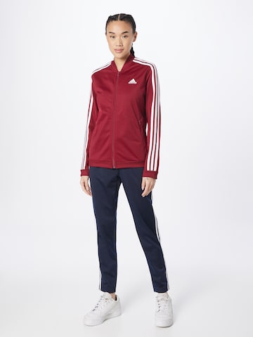ADIDAS SPORTSWEAR Tracksuit 'Essentials 3-Stripes' in Red: front