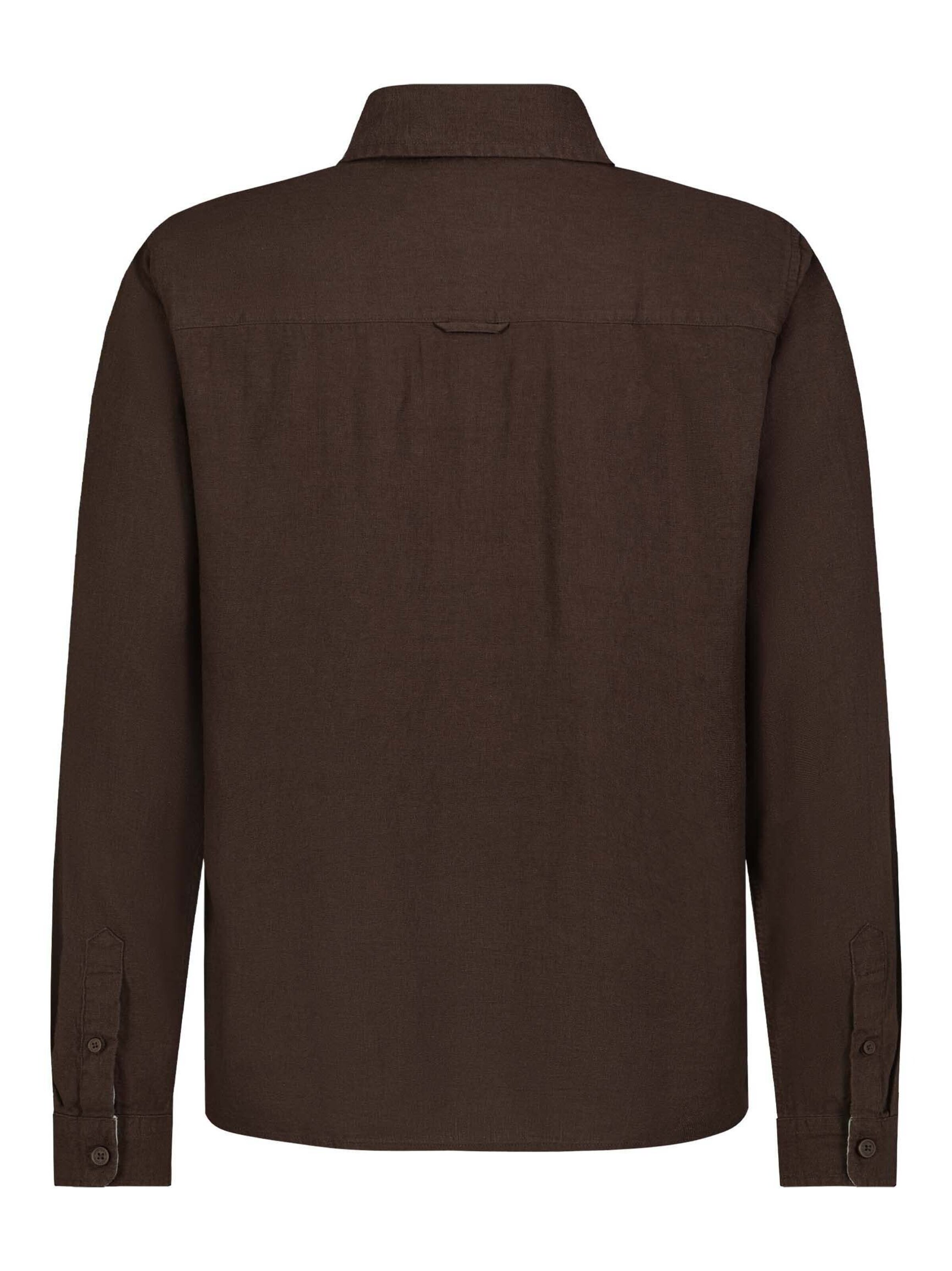 Eight2Nine Comfort fit Button Up Shirt in Brown
