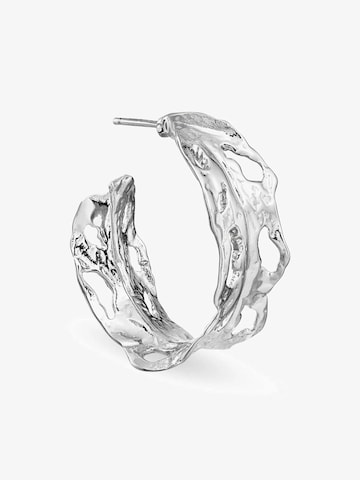 Jane Kønig Ohrring 'Big Leaf' in Silber: Vorderseite