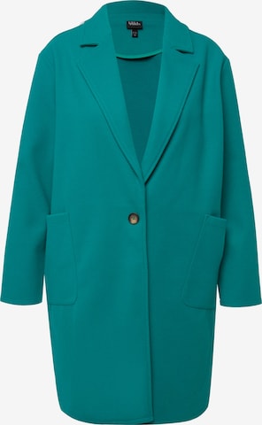 Ulla Popken Between-Seasons Coat in Green: front