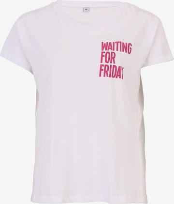 T-shirt 'Waiting For Friday' Mister Tee en blanc : devant
