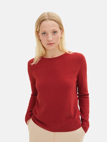 TOM TAILOR Sweater in Red