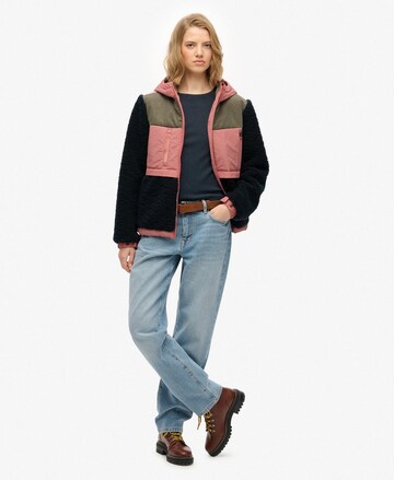 Superdry Fleece jas in Blauw