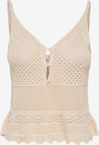 ONLY Gebreide top 'ONLLISON' in Beige: voorkant