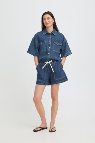 ICHI Loosefit Shorts 'ICHKamina' in Blau