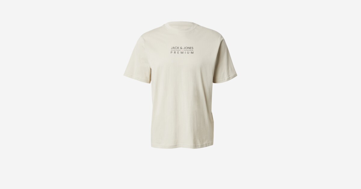 Jack & Jones JORVESTERBRO SS CREW NECK NOOS - T-shirt print - moonbeam/crème Jack & Jones JORVESTERBRO SS CREW NECK NOOS - T-shirt print - moonbeam/crème