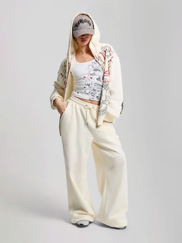 Wide Leg Pantalon 'Flying Eagle' Ed Hardy en beige