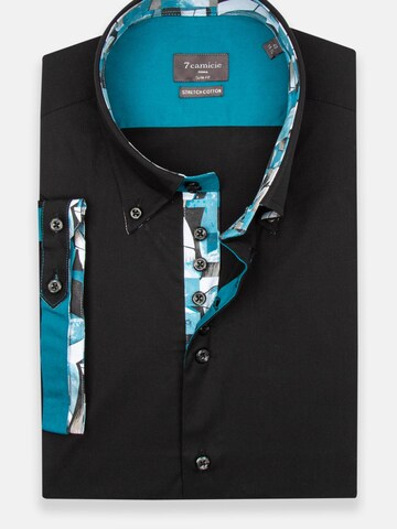 Slim fit Camicia business 'Roma' di 7Camicie in nero