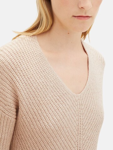 TOM TAILOR Pullover i beige