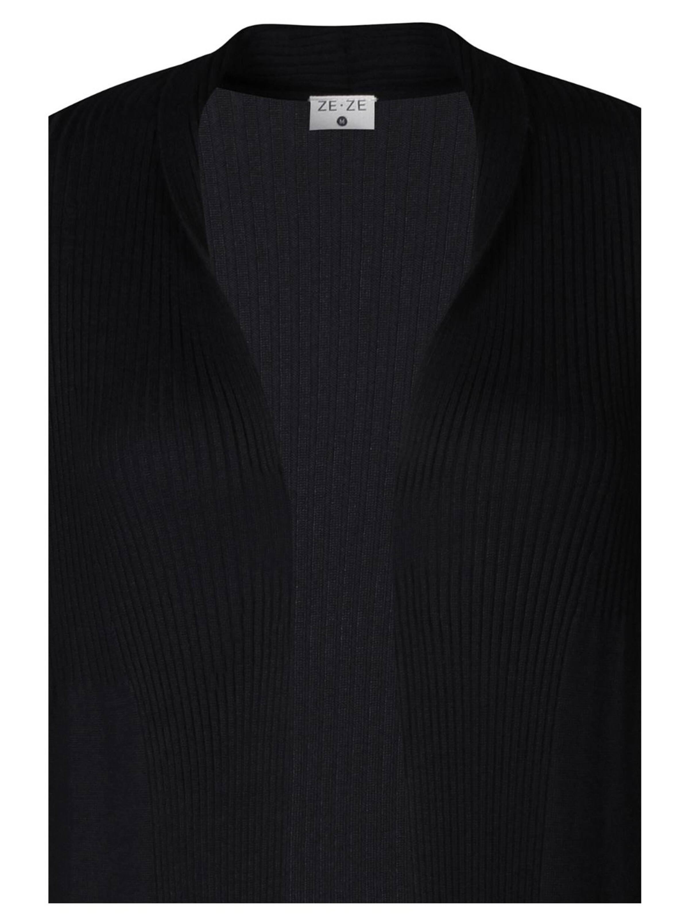 ze-ze Gebreid vest 'Florian 305' in Zwart