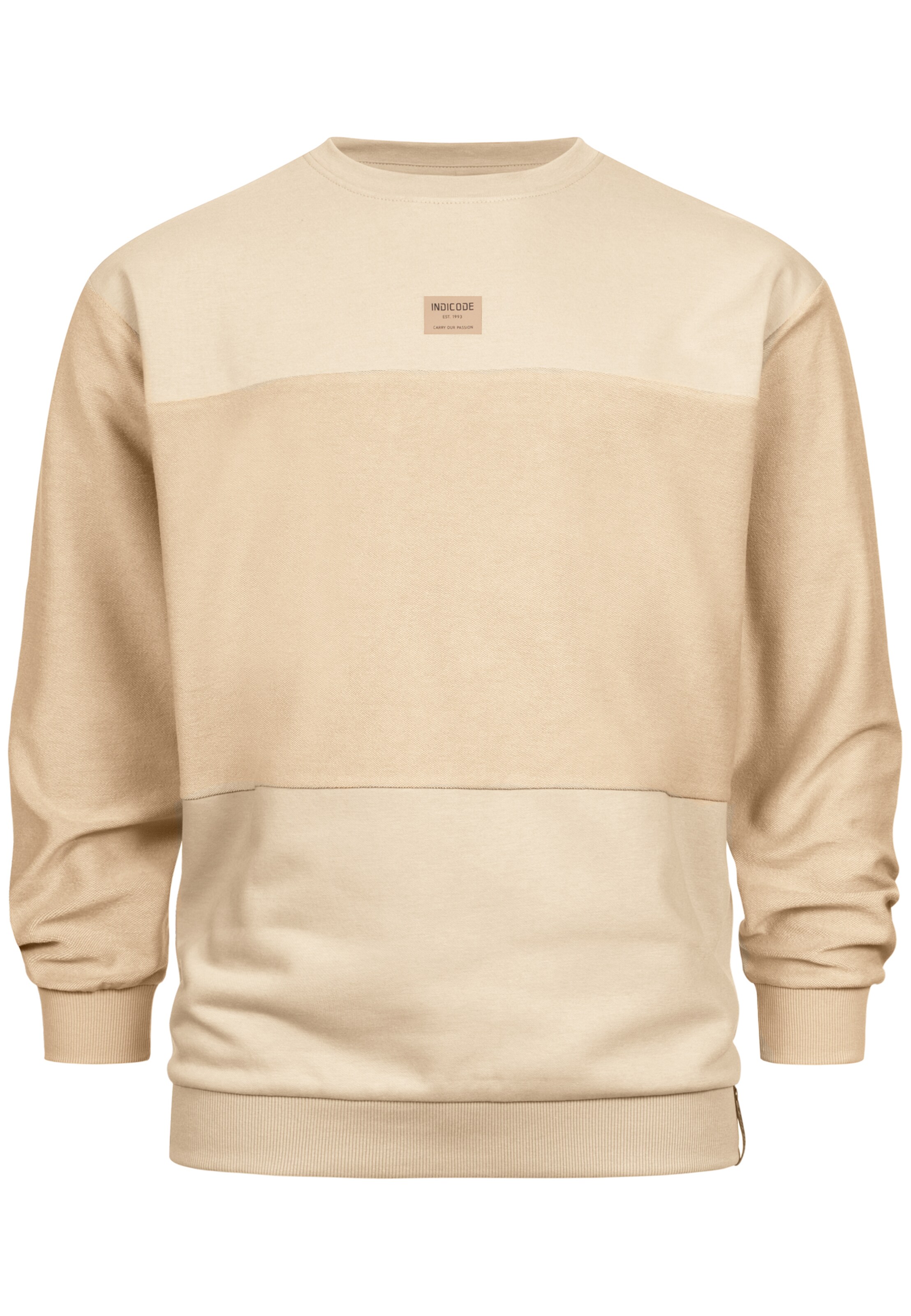 INDICODE JEANS Sweatshirt 'Bridge' in Beige: front