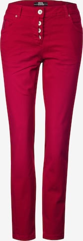 CECIL Regular Broek in Rood: voorkant