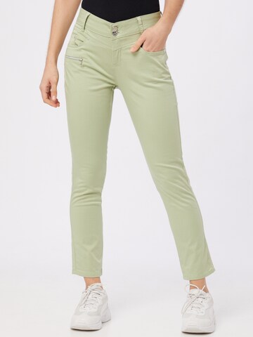 Coupe slim Pantalon 'Yulius' STREET ONE en vert : devant