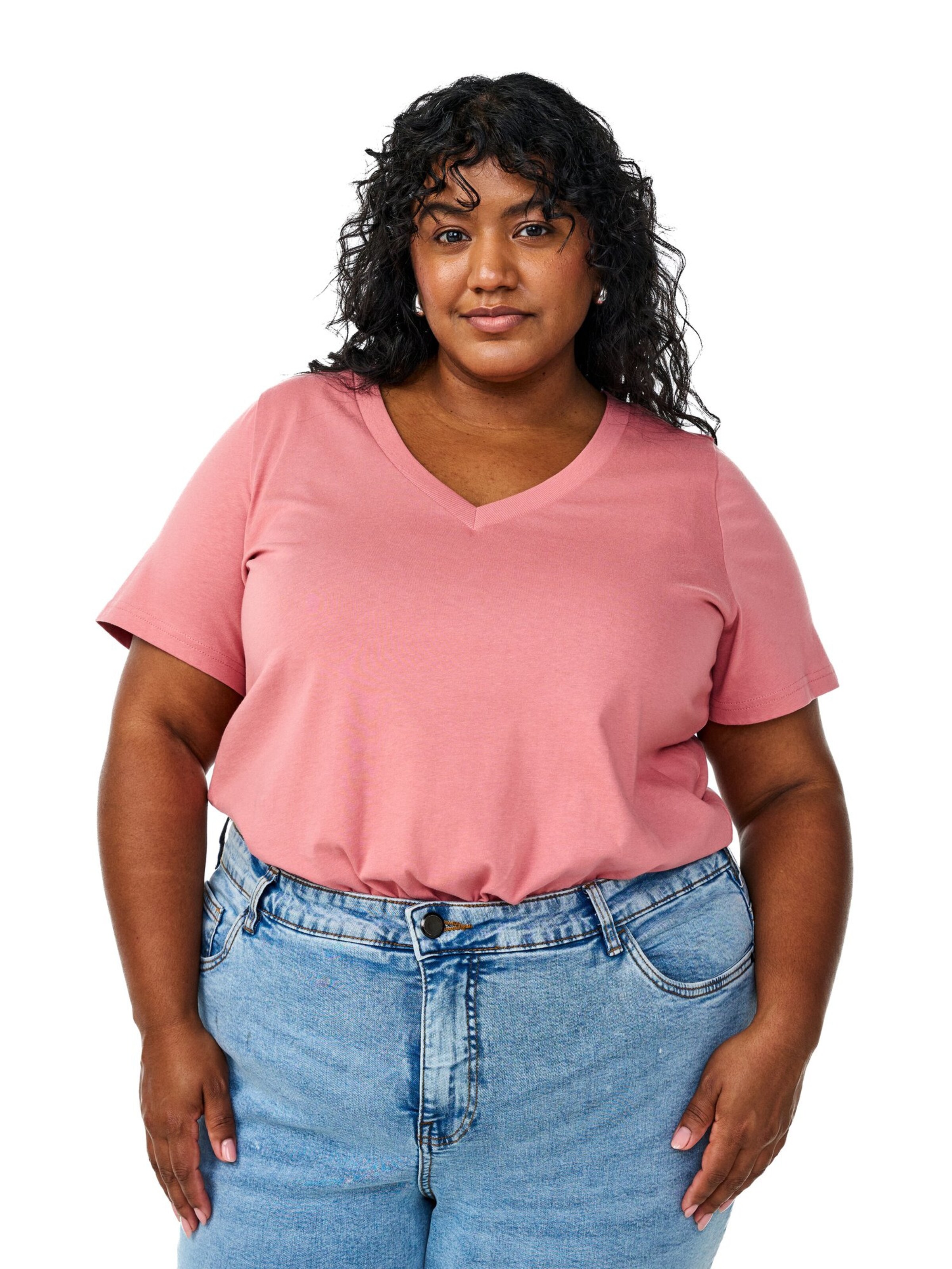 Zizzi Футболка 'Charlin' в Ярко-розовый