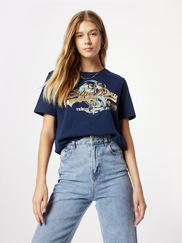 T-shirt Superdry en bleu : devant