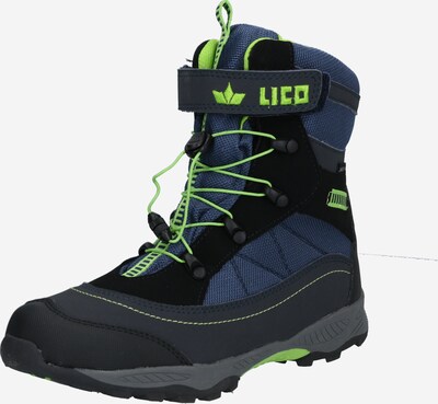 LICO Snow Boots 'Sundsvall VS' in marine blue / Lime / Black, Item view