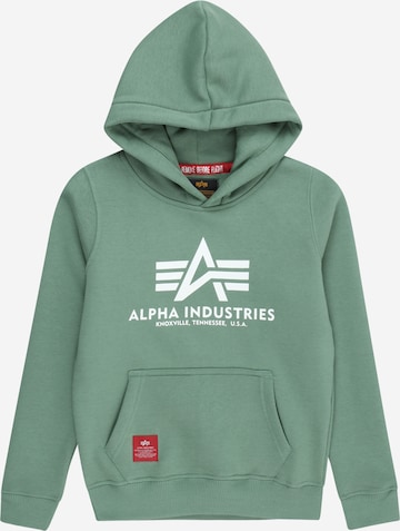 ALPHA INDUSTRIES Суичър в зелено: отпред