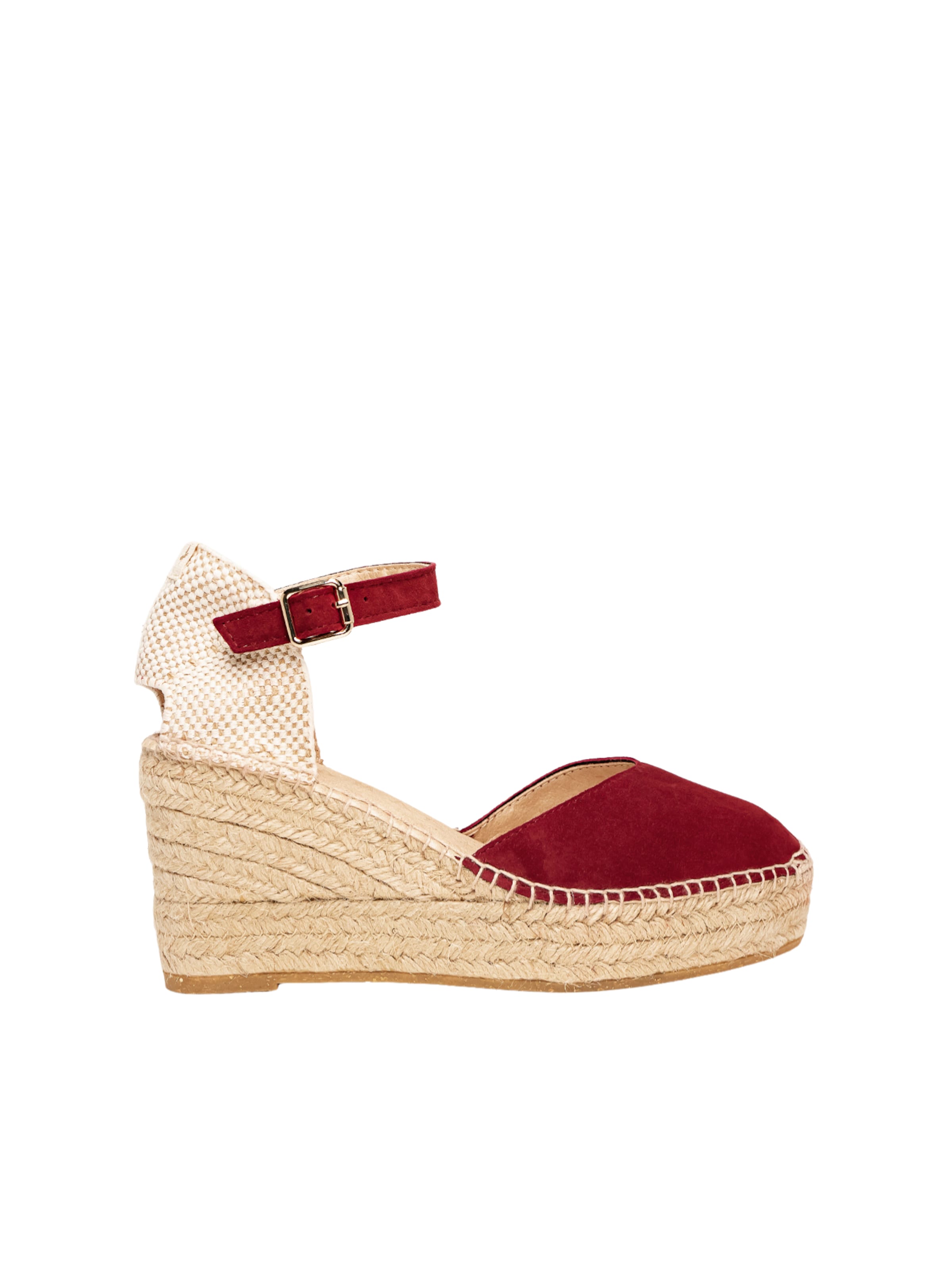 Alhamas - Sandalias 'Alpargata Cuña 8 cm' en rojo: frente