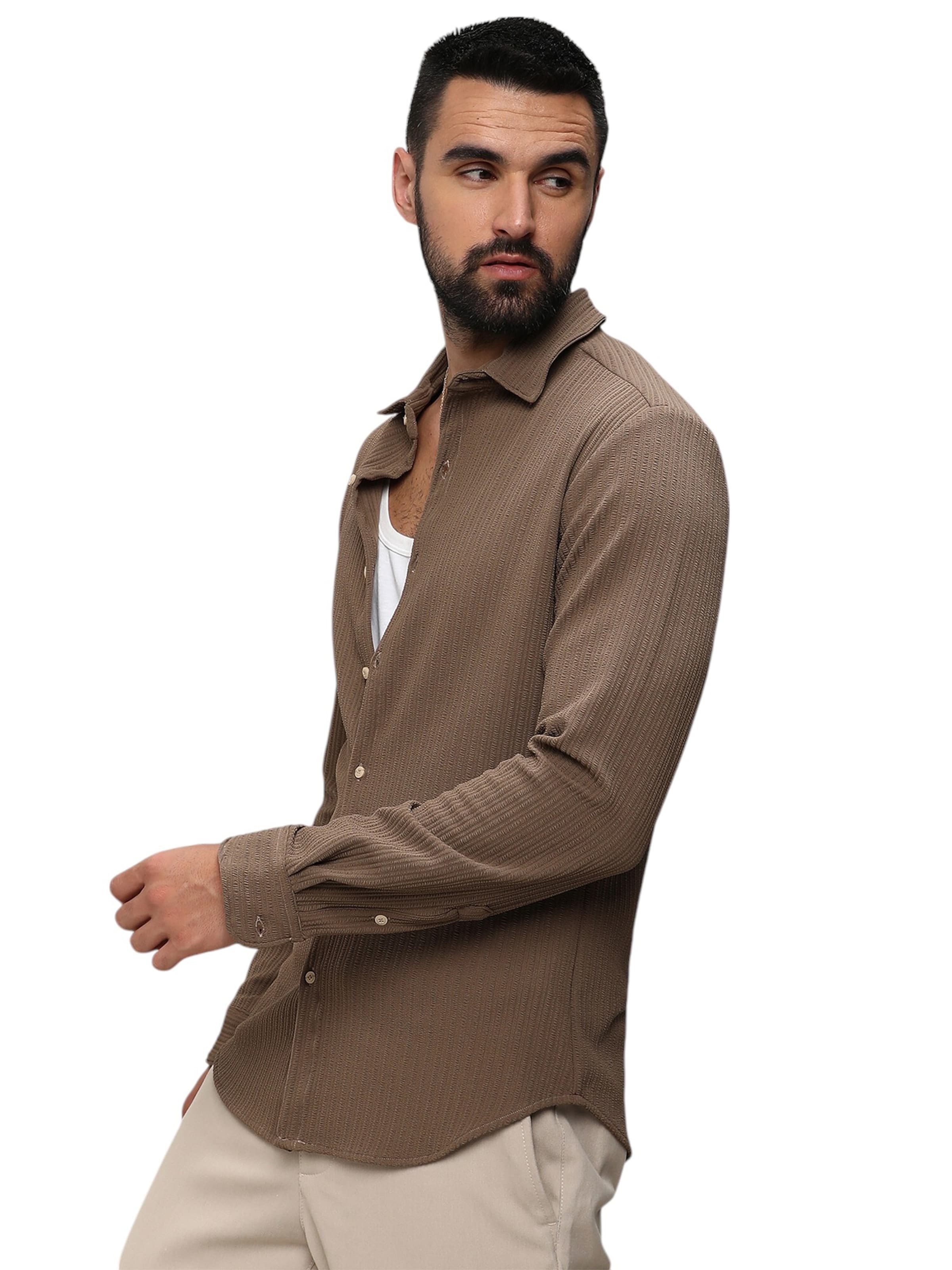 Coupe regular Chemise 'Susanne' Campus Sutra en marron