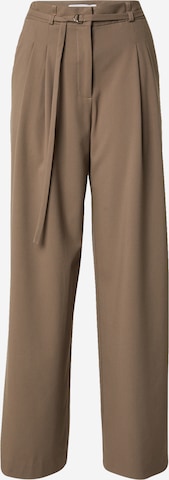 EDITED Normalny krój Spodnie w kant 'Elna pants' w kolorze brązowy: przód