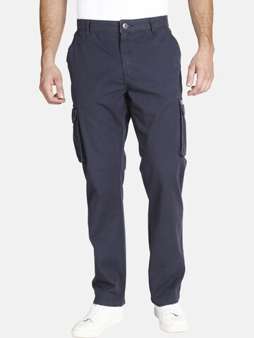 Jan Vanderstorm Loose fit Cargo Pants 'Steen' in Blue: front