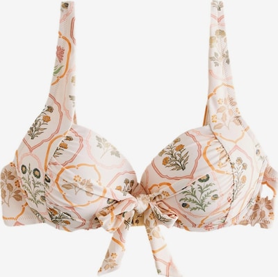 Next Bikinitoppi koossa 70/A värissä ecru / meleerattu vihreä / vaaleanoranssi / vanha roosa, Tuotenäkymä