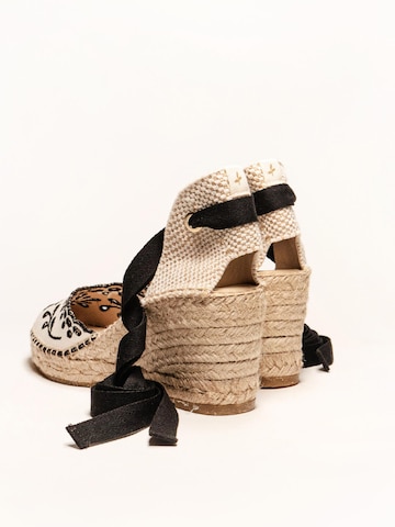 Alhamas Sandal 'Alpargata Cuña 7 cm' in Black