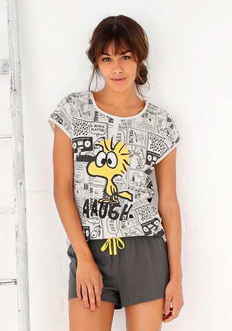 PEANUTS Short Pajama Set in Grey: front