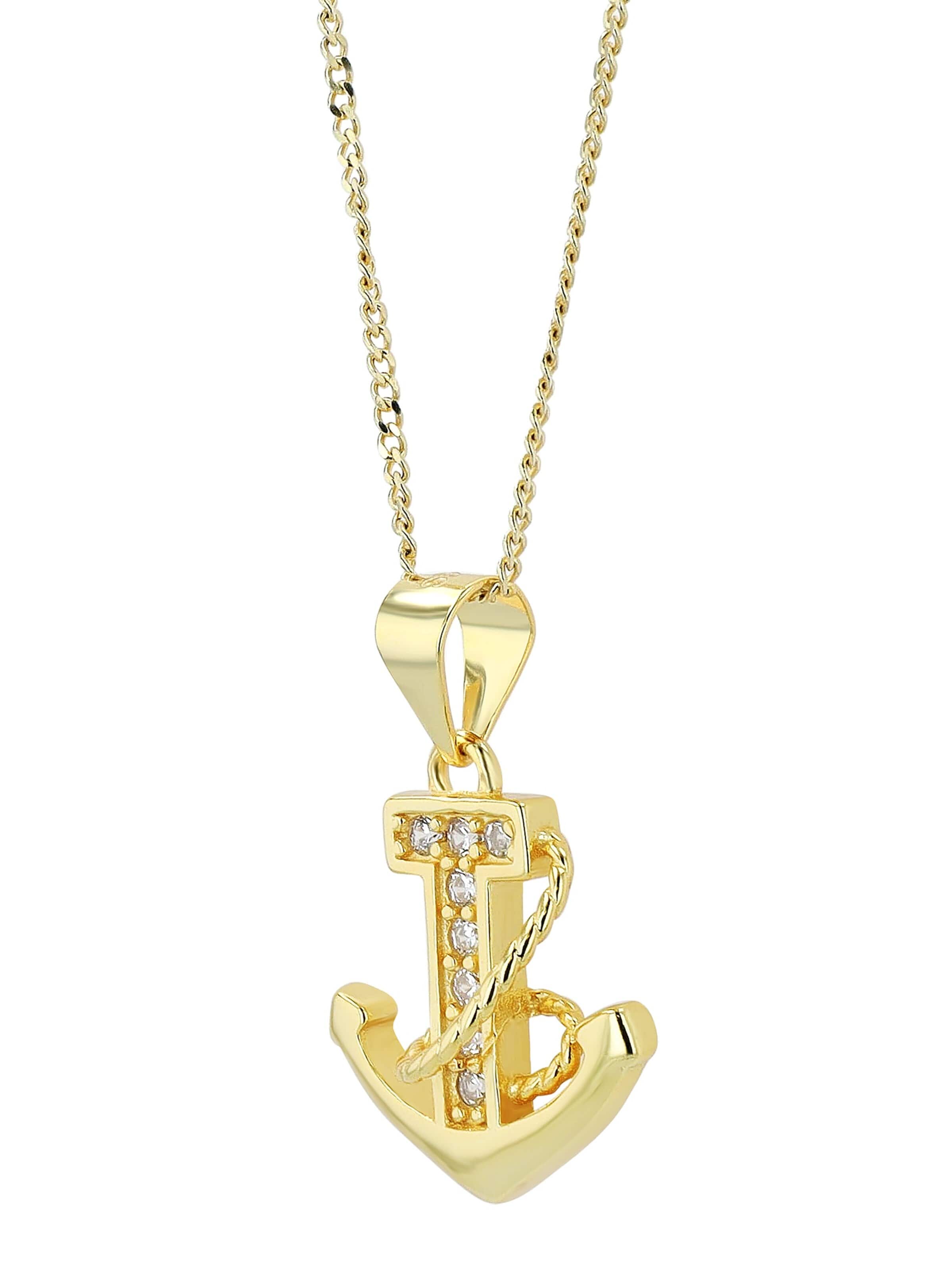 Akzent Pendant '"Tono" aus 925 Sterlingsilber, rhodiniert, langlebig' in Gold: front