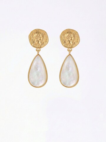 Nemomatheo Earrings 'Roma Tropfen - Vintage-Ohrringe mit Münzdetail' in Gold: front