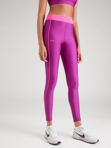 Skinny Pantalon de sport UNDER ARMOUR en violet : devant