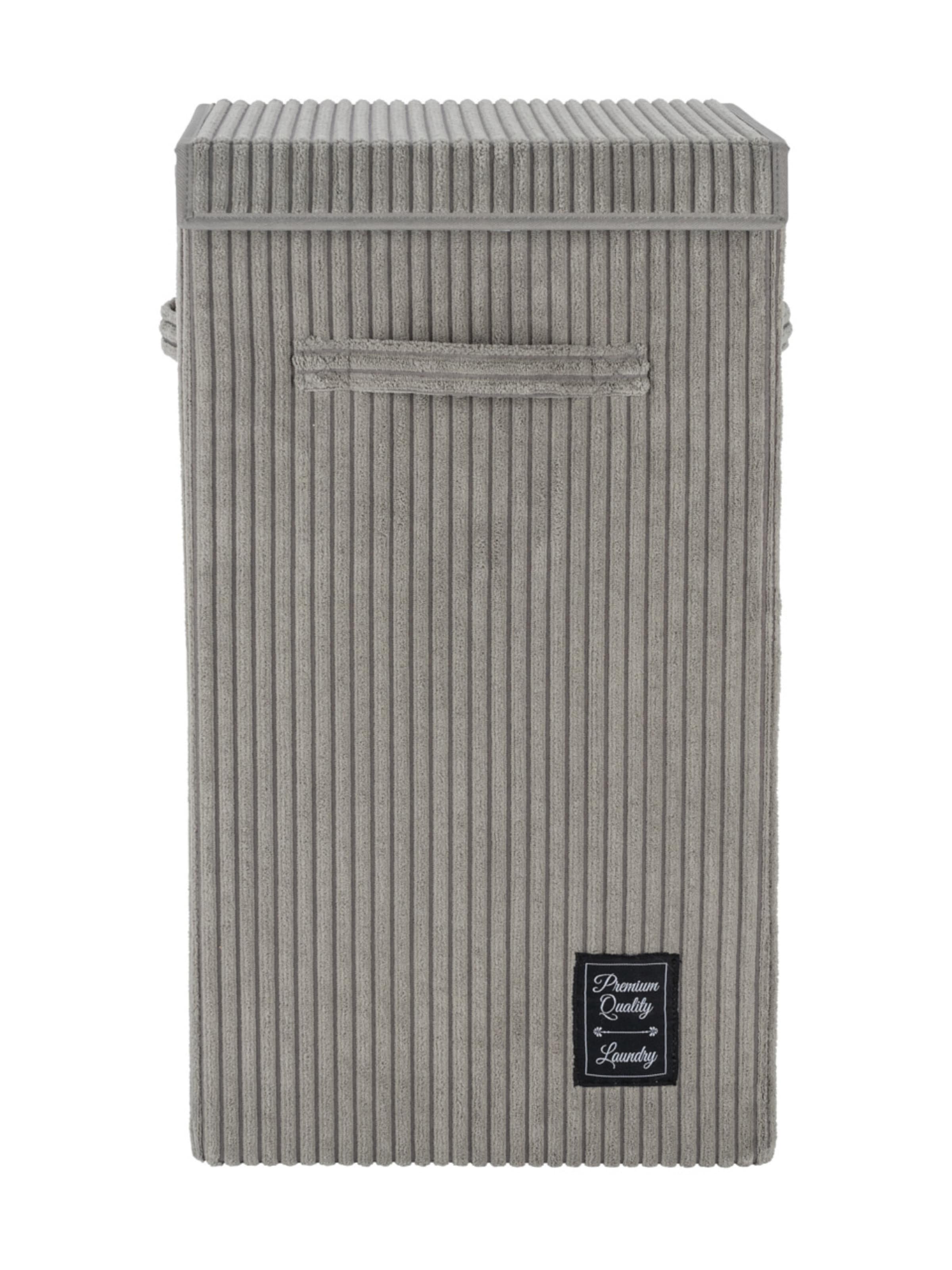 Wenko Wäschebehälter 'Cora' in Grau: Vorderseite