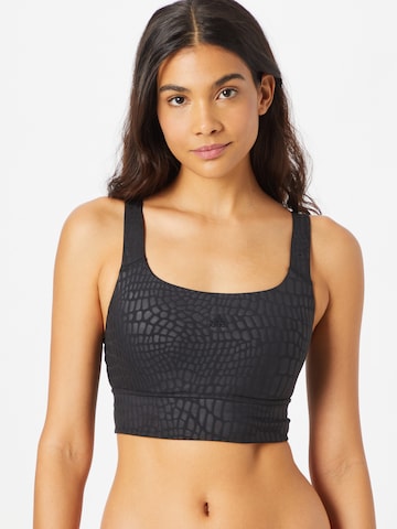 ADIDAS SPORTSWEAR Bralette Sports bra 'Powerimpact Medium-Support Longline' in Black: front