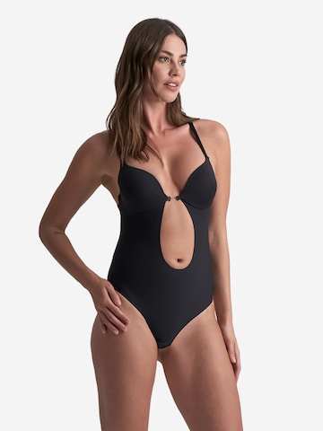 Bye Bra Shapingbody 'Low Back Sensual Bodysuit' in Schwarz: Vorderseite