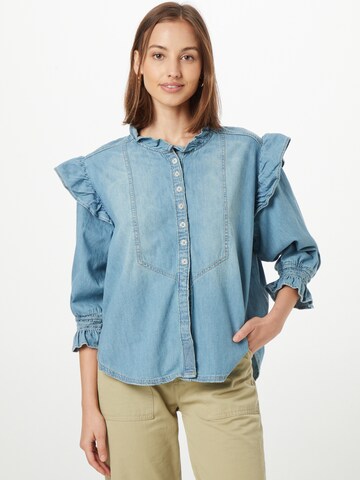 Free People Blouse in Blauw: voorkant