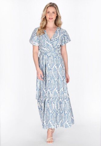 Usha - Vestido em azul: frente