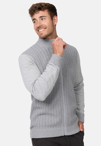 INDICODE JEANS Knit Cardigan 'Cason' in Grey