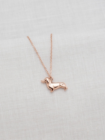 LUUK LIFESTYLE Necklace 'Dackel' in Gold: front