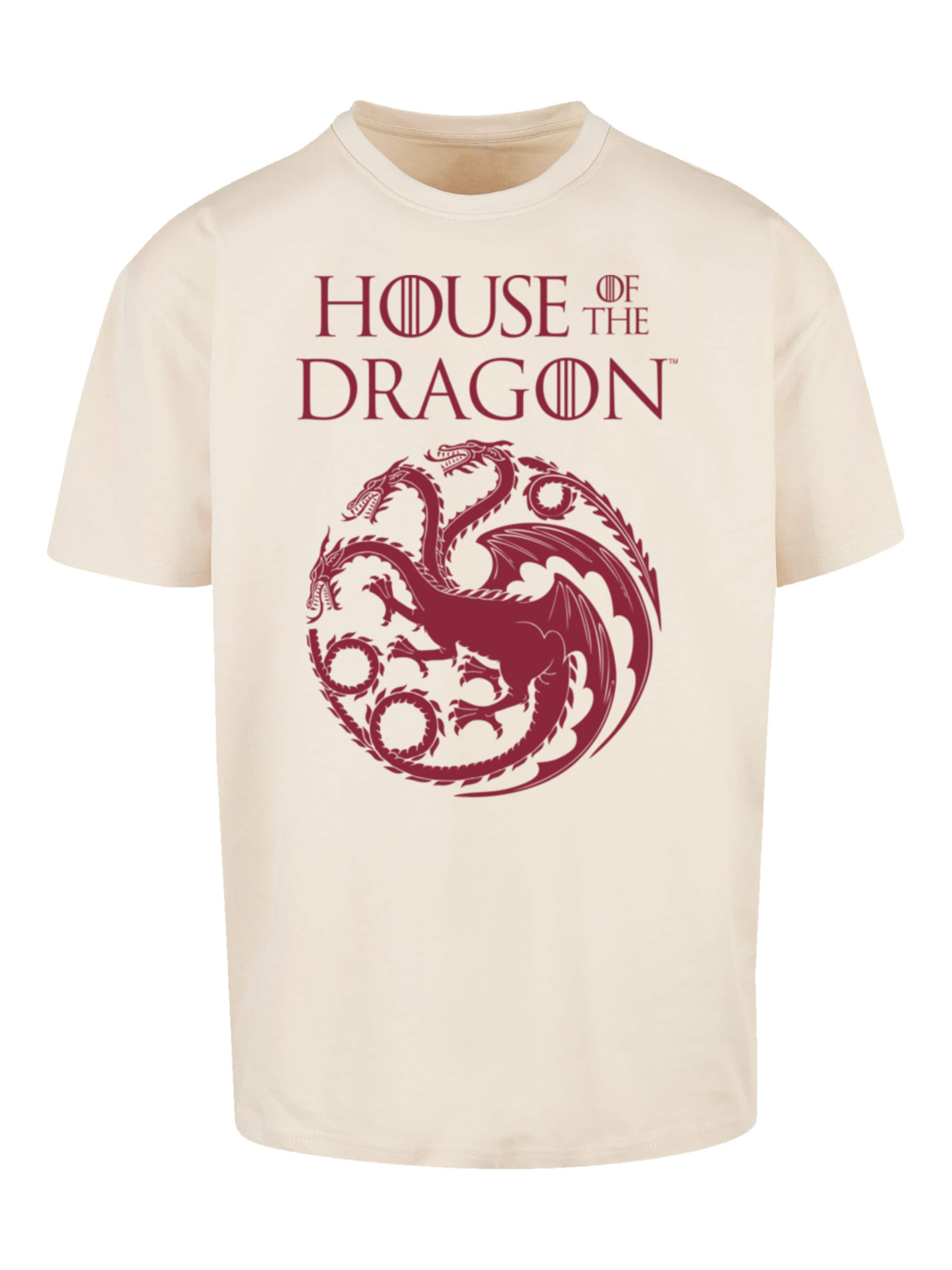 F4NT4STIC T-Shirt 'House Of The Dragon Targaryen' in Beige: Vorderseite