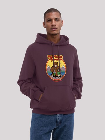Sweat-shirt 'US National Parks Make Friends At Yellowstone' F4NT4STIC en violet : devant