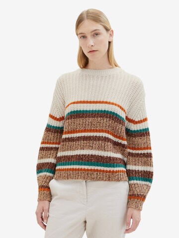 Pull-over TOM TAILOR en beige : devant