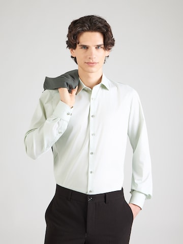 OLYMP - Slim Fit Camisa clássica em verde: frente