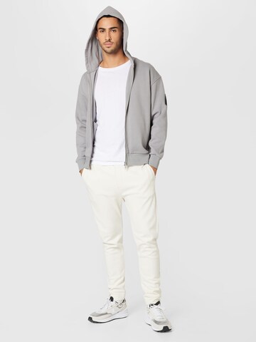 TOM TAILOR DENIM Zip-Up Hoodie in Grey