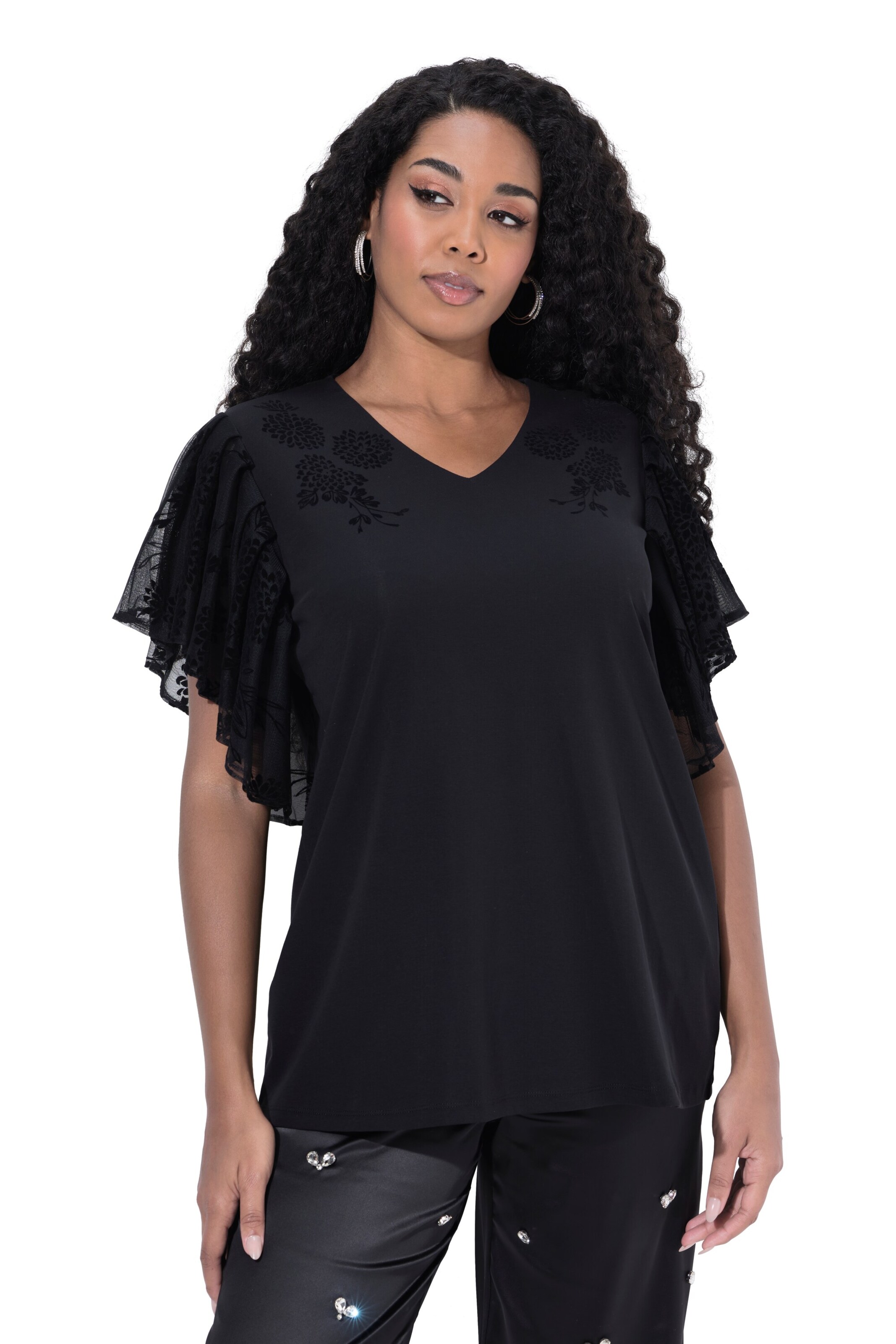 Ulla Popken Shirt in Black: front