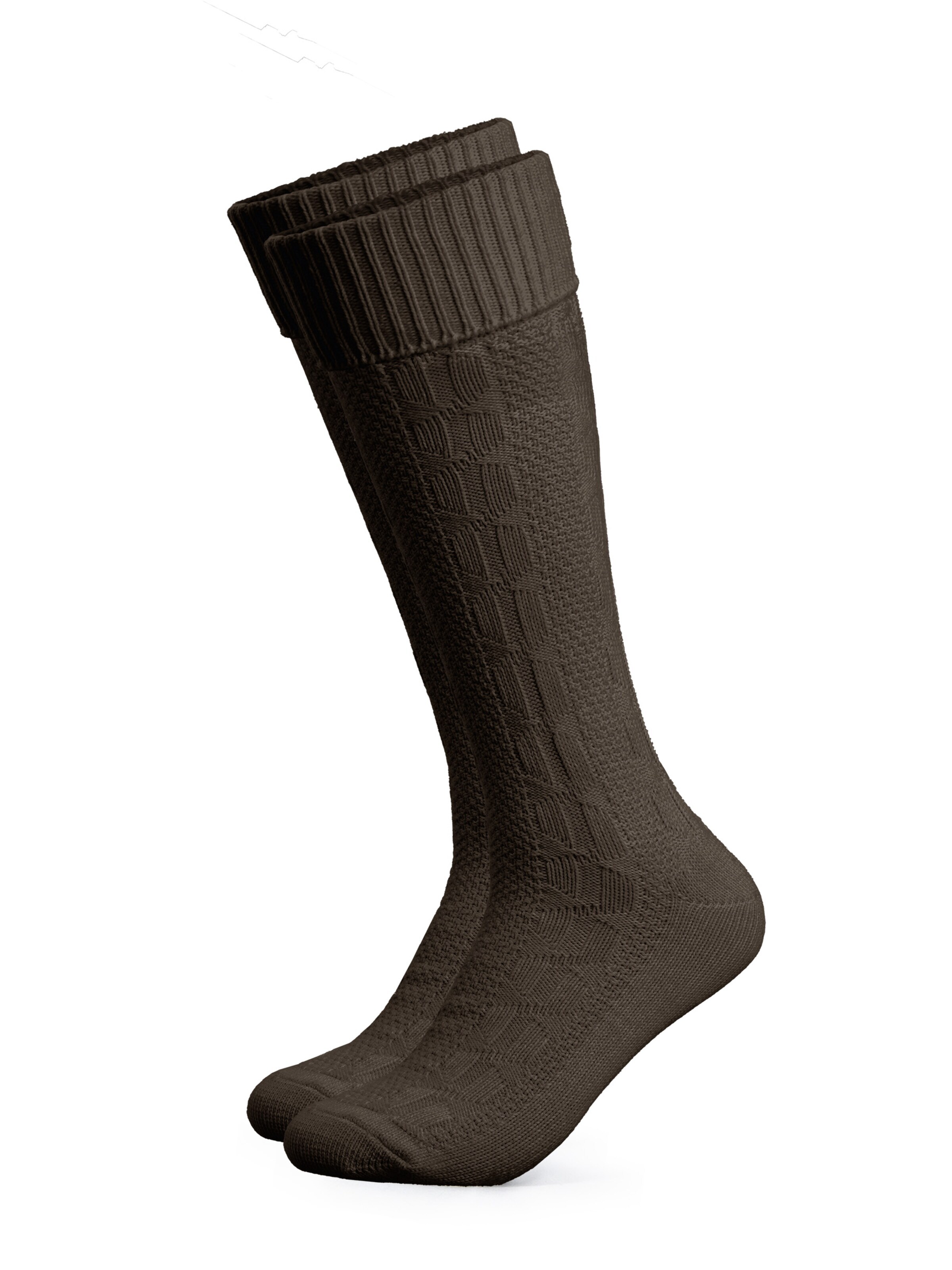 HerzSticht Trachtensocken 'Silberdistel'‌‌ in Braun: Vorderseite