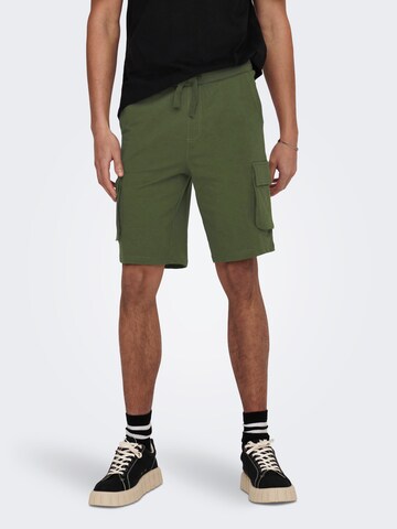 regular Pantaloni cargo 'KENDRICK' di Only & Sons in verde: frontale
