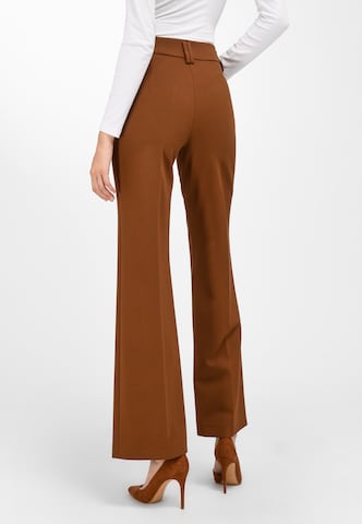 Peter Hahn Boot cut Pleated Pants in Brown