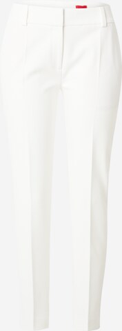 HUGO Regular Pleated Pants 'Hedima' in White: front