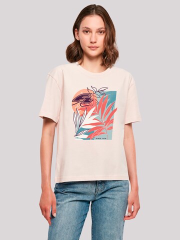 F2 T-Shirt 'F2 Beach Vibes Sommer Style' in Pink: Vorderseite
