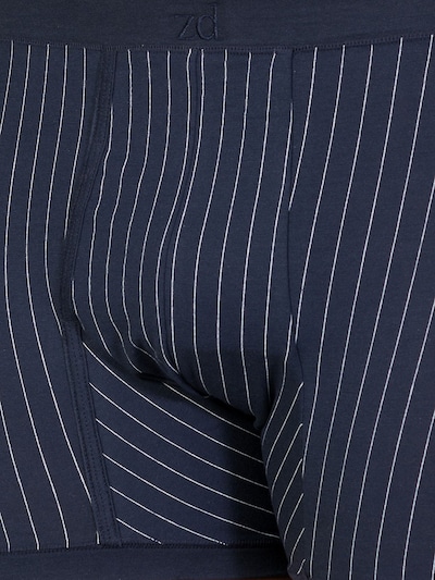zd ZERO DEFECTS Boxers 'Helios prinstriped fly front boxer' en bleu marine, Vue avec produit